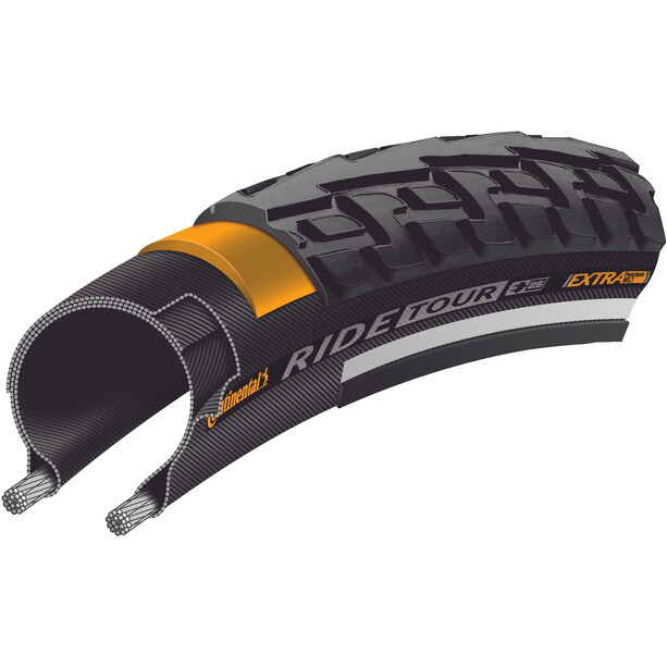 Continental Ride Tour Clincher Tyre 28x1.75" E-25 ExtraPuncture Belt black/black