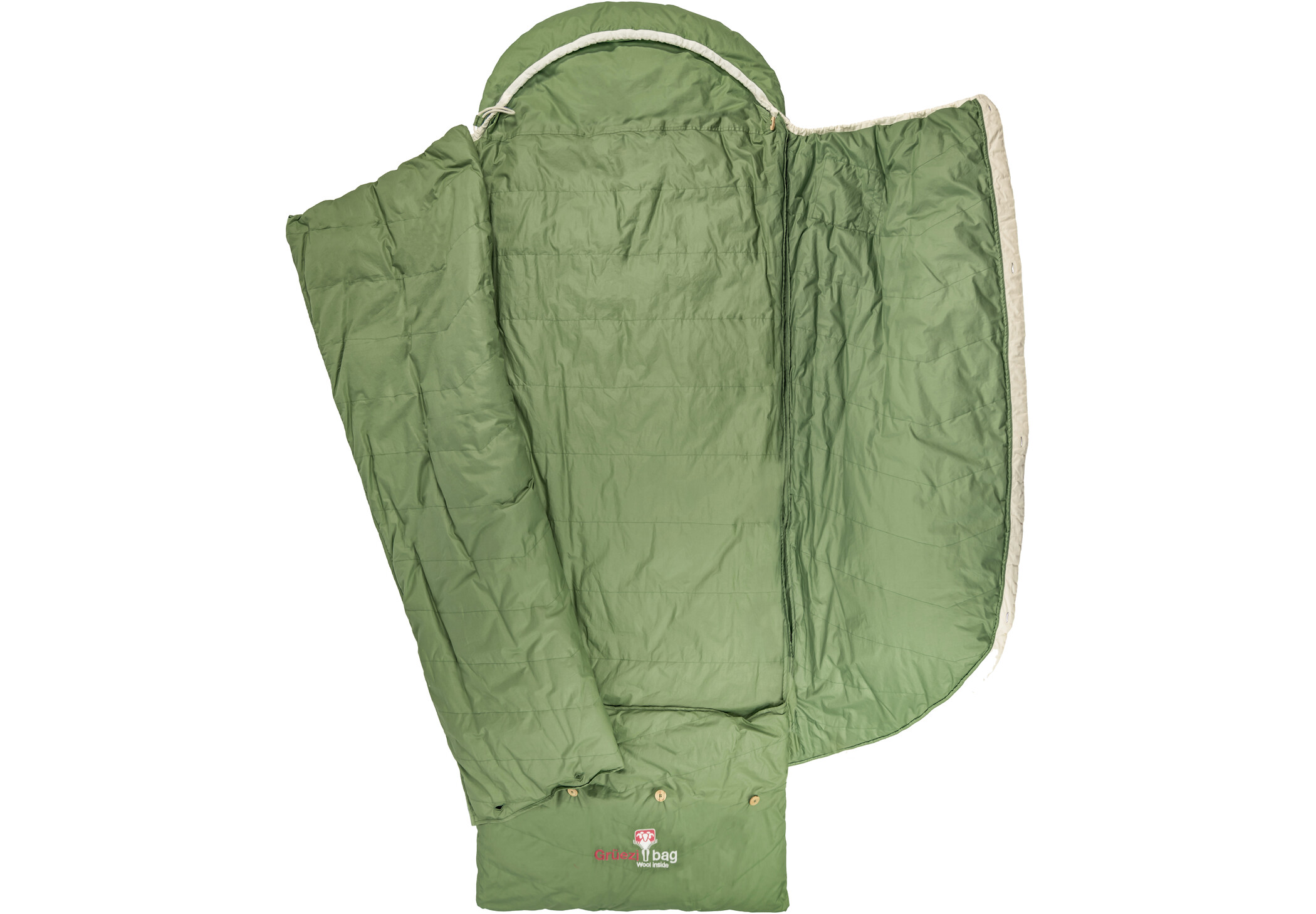 Grüezi-Bag Biopod DownWool Nature Comfort Saco de Dormir, verde