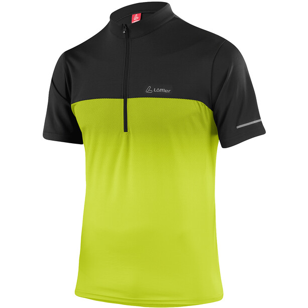 Löffler Flow T-shirt de cyclisme avec zip pectoral Homme, vert/noir