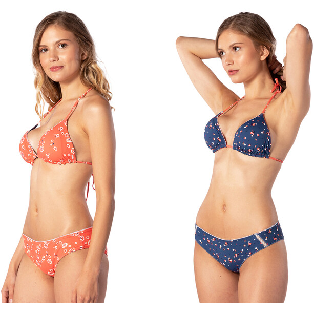 Rip Curl Beach Nomadic Revo Tri Top Bikini Donna, arancione/blu