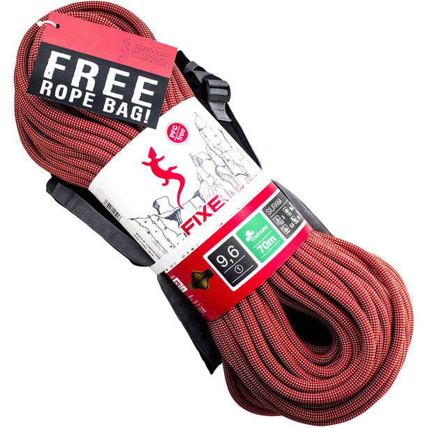 Fixe Siurana Rope 9,6mm x 80m with Rope Bag, rood/wit