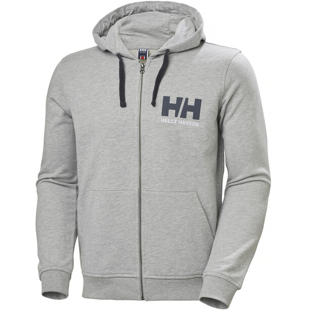 Helly Hansen HH Logo Sudadera Capucha Cremallera Completa Hombre, gris