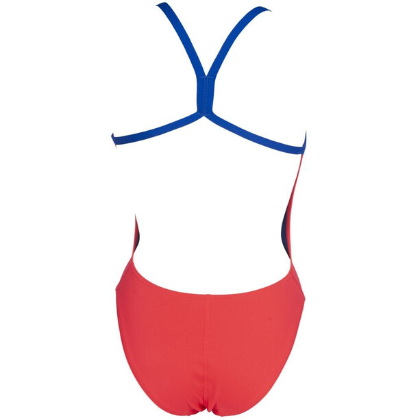 arena Solid Light Tech High One Piece Swimsuit Women fluo red/neon blue