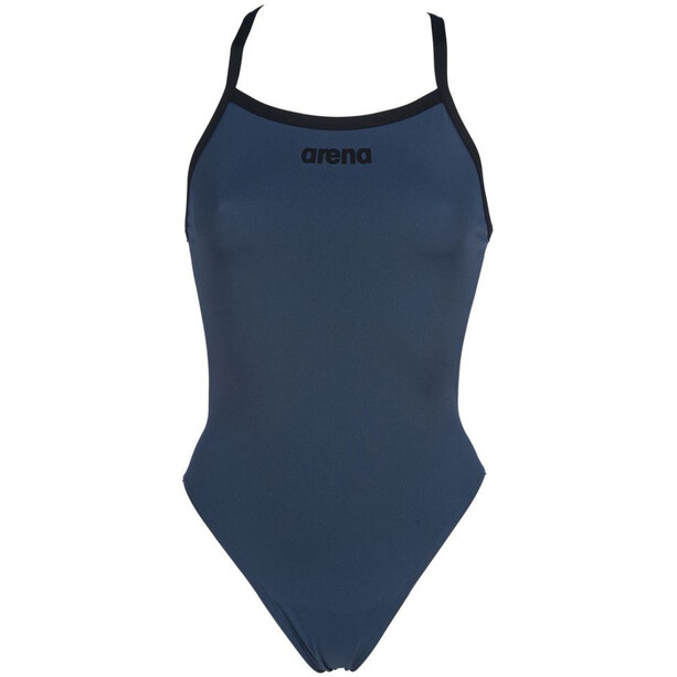 arena Solid Light Tech High One Piece Swimsuit Dames, blauw