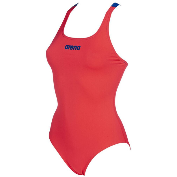 arena Solid Swim Pro One Piece Swimsuit Women fluo red/neon blue