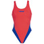 arena Solid Swim Tech High Traje de baño de una pieza Mujer, rojo/azul