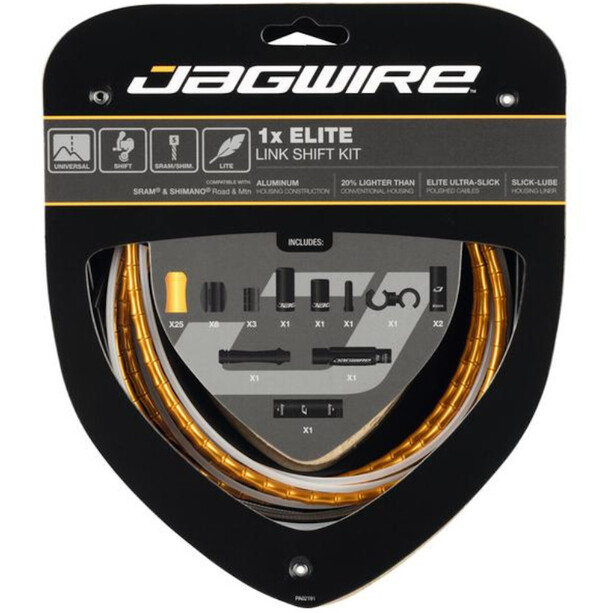 Jagwire 1X Elite Link Set de câble de dérailleur, Or