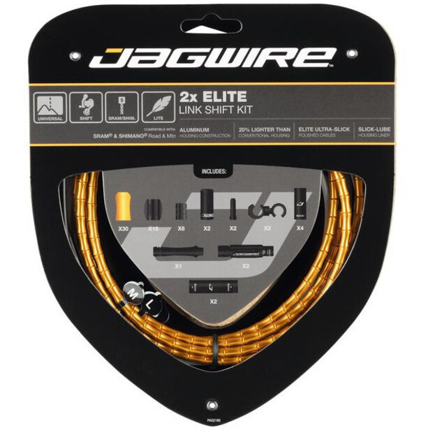Jagwire 2X Elite Link Set Cable Cambio, Dorado