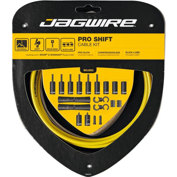 Jagwire 2X Pro Shift Set de câble de dérailleur, jaune
