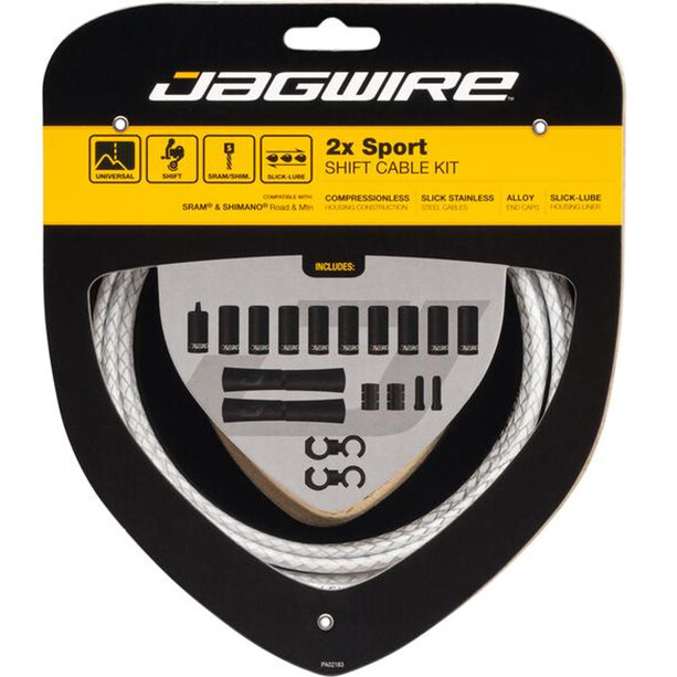 Jagwire 2X Sport Shift Schakelkabel Set voor Shimano/SRAM, wit