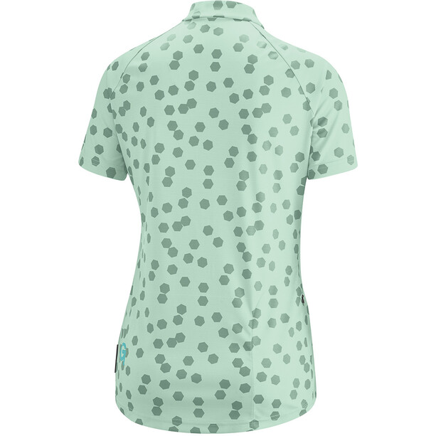 Gonso Lilo Half-Zip Kurzarm Radshirt Damen grün