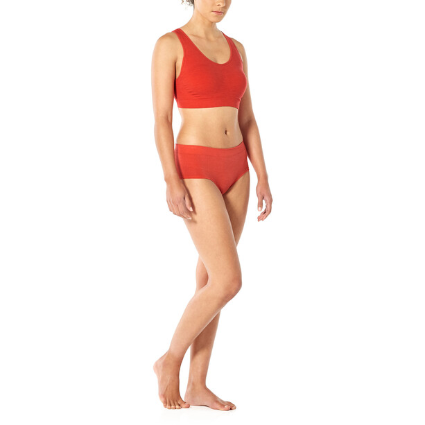 Icebreaker Anatomica Seamless Biustonosz sportowy Kobiety, czerwony