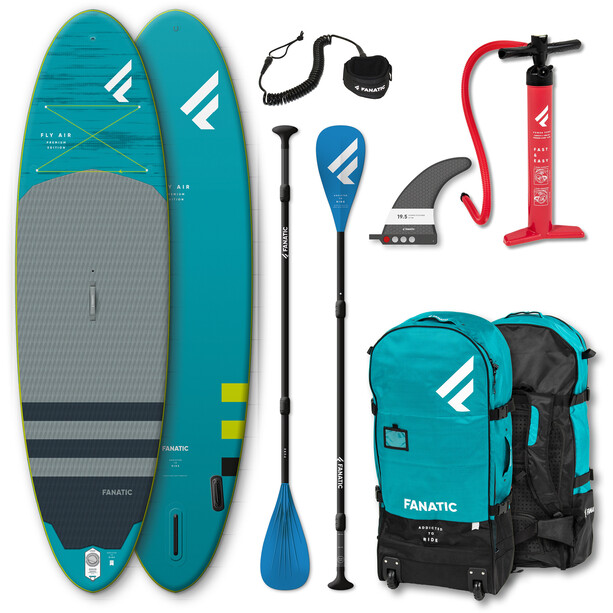 Fanatic Fly Air Premium/Pure SUP Package 10'4" Inflatable SUP with Paddle and Pump 