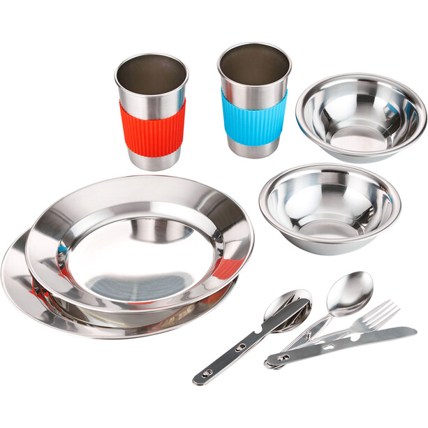 CAMPZ Stainless Steel Dinner Set 2 Persons silver