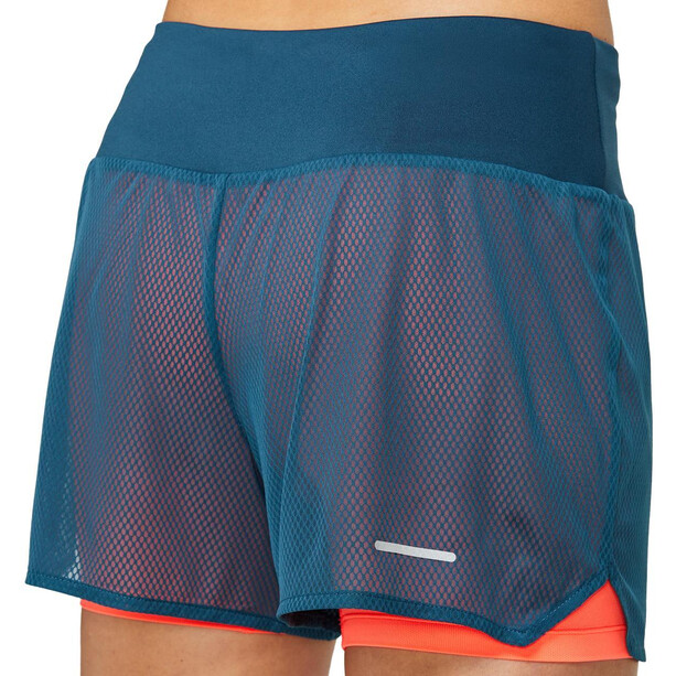 asics Ventilate 2-N-1 3,5" Shorts Dames, blauw/oranje