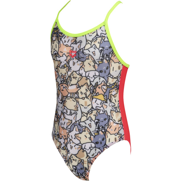 arena Kitties One Piece Swimsuit Kids multicolor/fluo red/soft green