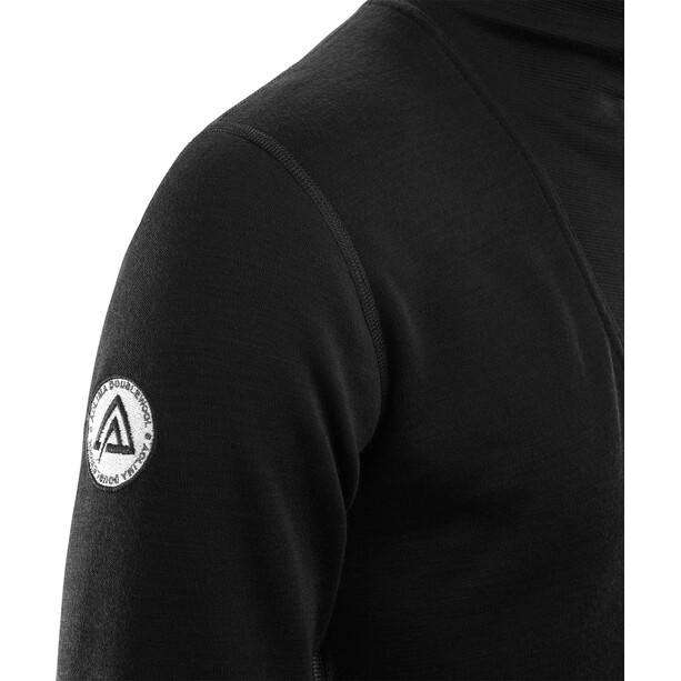 Aclima DoubleWool Koszulka Polo z zamkiem błyskawicznym Mężczyźni, czarny