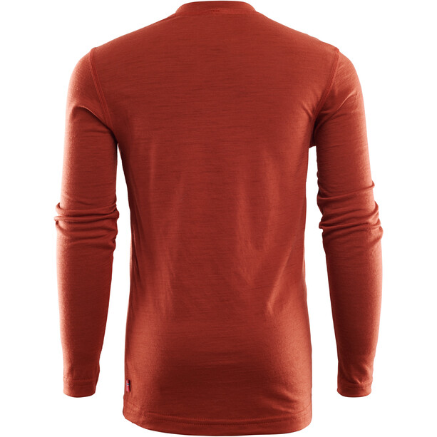 Aclima LightWool Camiseta Cuello Barco Niños, rojo