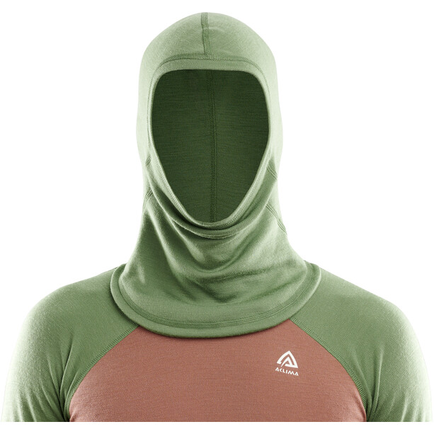 Aclima WarmWool Kapuzensweater Damen braun/grün