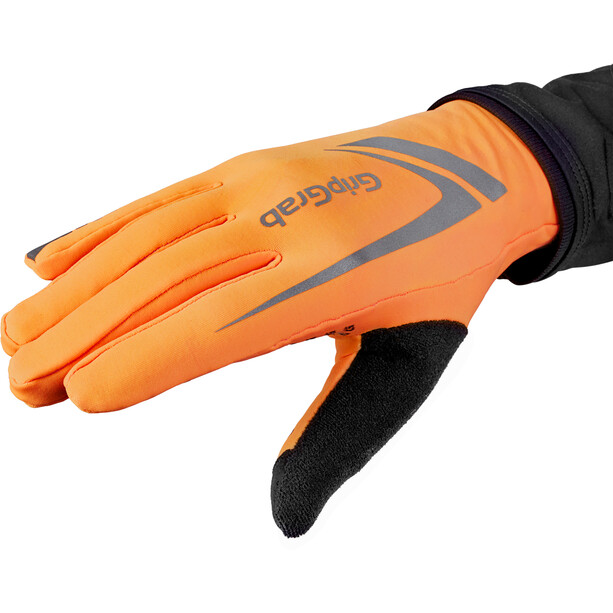 GripGrab Running Expert Hi-Vis Zimowe rękawice do ekranów dotykowych, pomarańczowy
