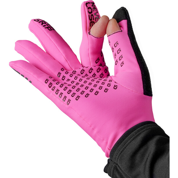 GripGrab Running Expert Hi-Vis Zimowe rękawice do ekranów dotykowych, różowy
