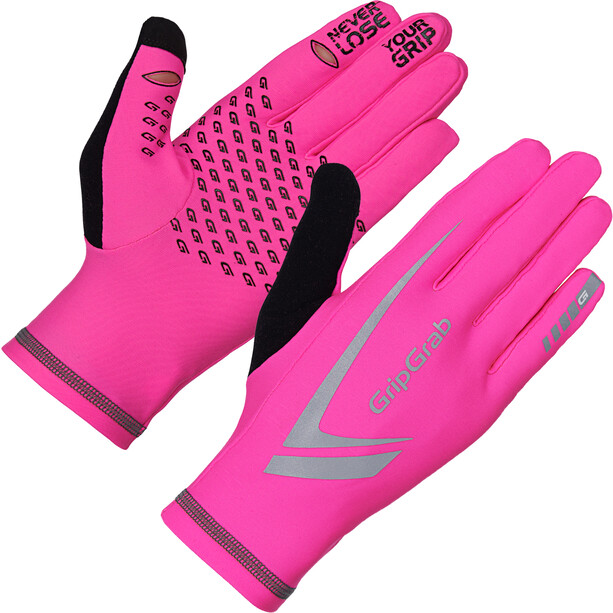 GripGrab Running Expert Hi-Vis Winter Touchscreen Gloves fluo pink
