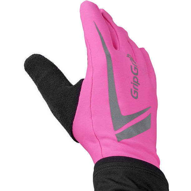 GripGrab Running Expert Hi-Vis Guantes Invierno Touchscreen, rosa