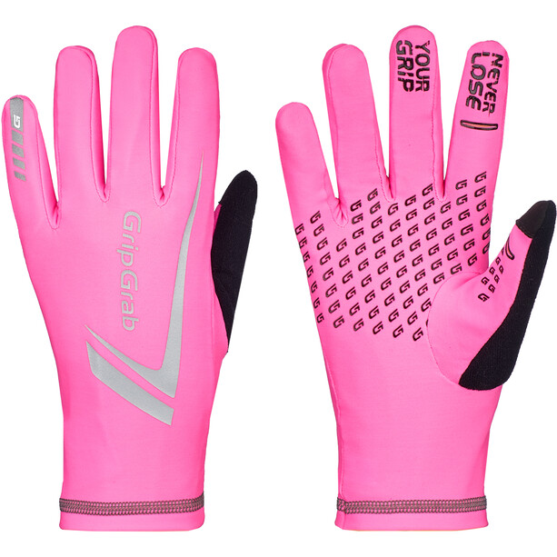 GripGrab Running Expert Hi-Vis Winter Touchscreen Handschuhe pink