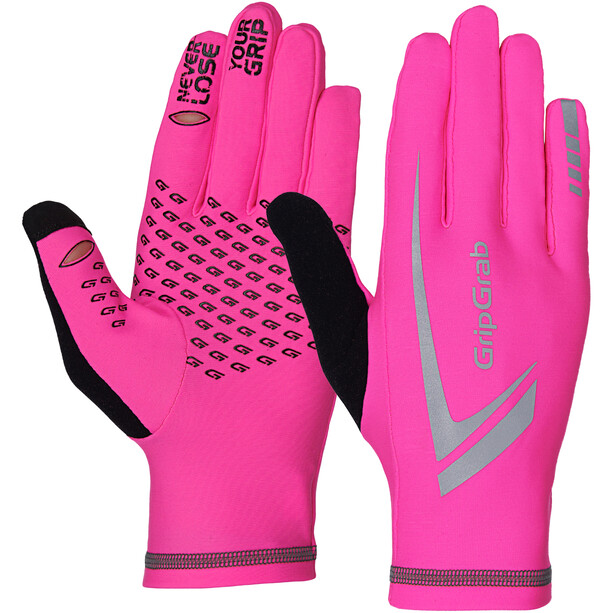 GripGrab Running Expert Hi-Vis Winter Touchscreen Handschuhe pink