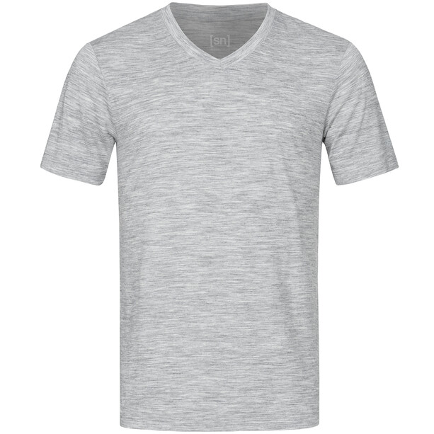super.natural Base 140 T-shirt à col en V Homme, gris