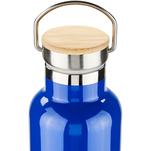 CAMPZ Isolierte Flasche mit Bambus Deckel 750ml blau
