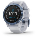 Garmin Fenix 6 Pro Solar GPS Smartwatch stone white/blue titan