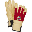 Hestra Sarek Ecocuir 5-Finger Handschuhe beige/rot