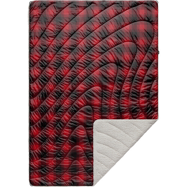 Rumpl Printed Sherpa Puffy Blanket 1P, rood/zwart