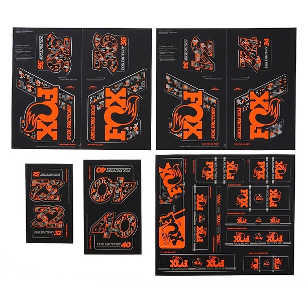Fox Racing Shox AM Heritage Sticker Set für Federgabel und Dämpfer schwarz/orange