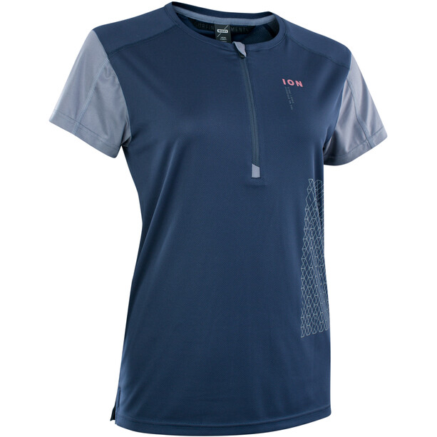 ION Traze VENT Half-Zip Kurzarm Shirt Damen blau