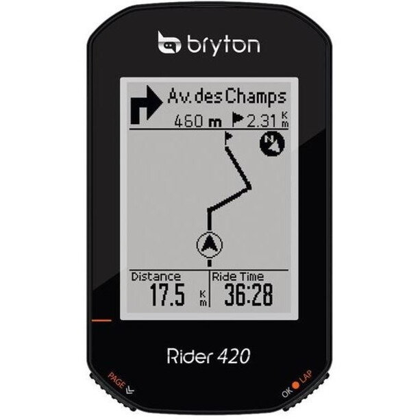 Bryton Rider 420 T Licznik rowerowy z czujnikiem kadencji/tętna, czarny