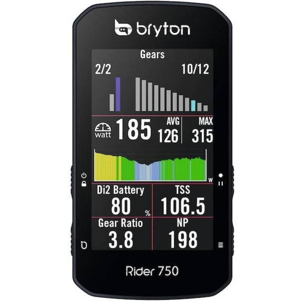Bryton Rider 750 T Sykkelcomputer med hastighetssensor / Candence-sensor / pulsmåler / montering 