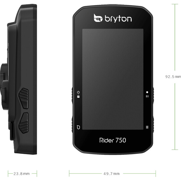Bryton Rider 750 T Sykkelcomputer med hastighetssensor / Candence-sensor / pulsmåler / montering 