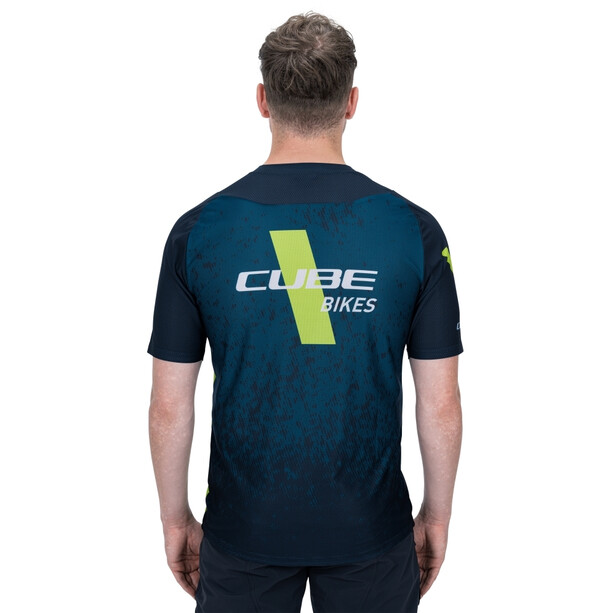 Cube Edge Jersey T-shirt Ronde Hals Heren, petrol/blauw