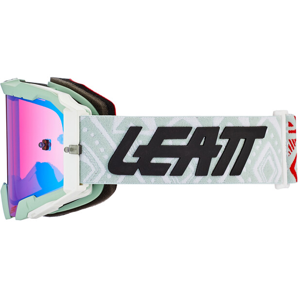 Leatt Velocity 5.5 Iriz Gafas con Lentes Antiniebla Espejo, blanco/azul