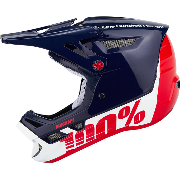 100% Aircraft DH Composite Kask rowerowy, niebieski/czerwony