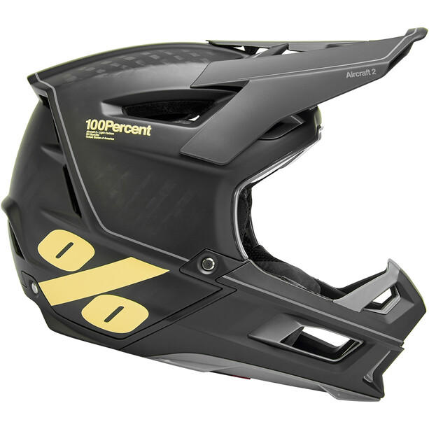 100% Aircraft DH Carbon Helmet black/light yellow