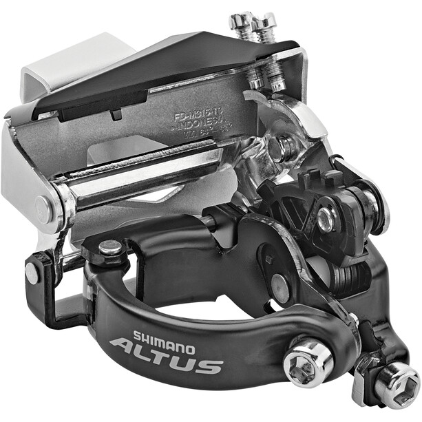 Shimano Altus FD-M315 Framväxel 2x7/8-delad Top Swing/Low Clamp-modell Dual Pull-vajerdragning silver/svart
