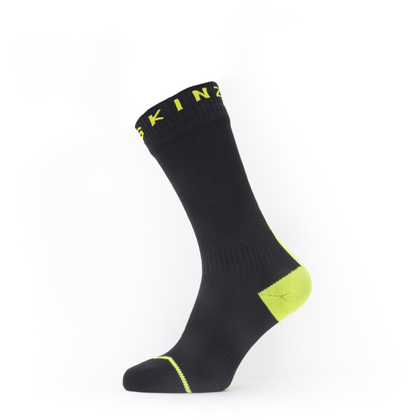 Sealskinz Waterproof All Weather Mid Socks with Hydrostop black/neon yellow