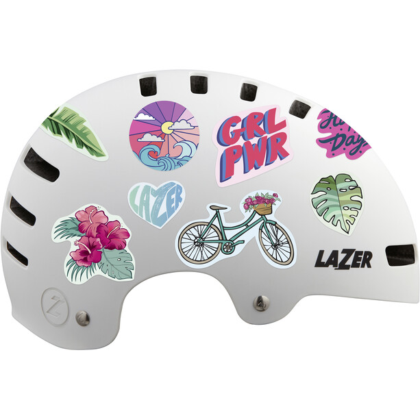Lazer One+ Sticker Helmet Kids matte white royalty