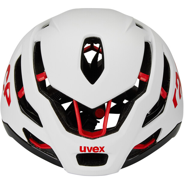 UVEX Race 9 Casco, blanco/rojo