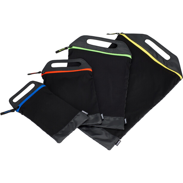 CAMPZ Zipper Mesh Bag Set of 4 black/multicolor