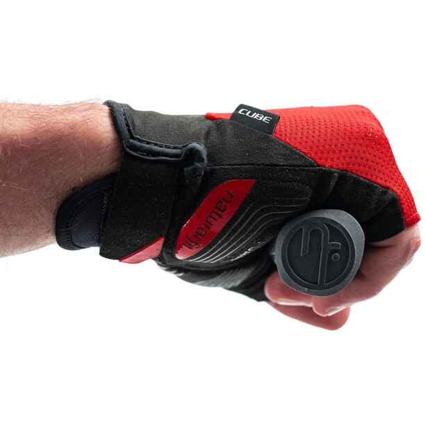Cube X NF Korte vinger handschoenen, rood/zwart