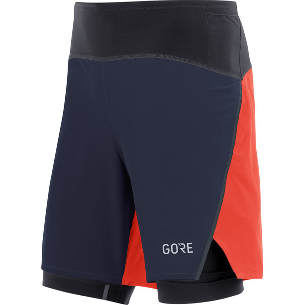 GOREWEAR R7 2-in-1 Shorts Herren blau/orange
